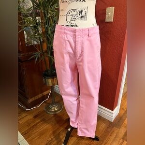 POLO RALPH LAUREN PINK COTTON PANTS WITH NAVY PONY SZ 6